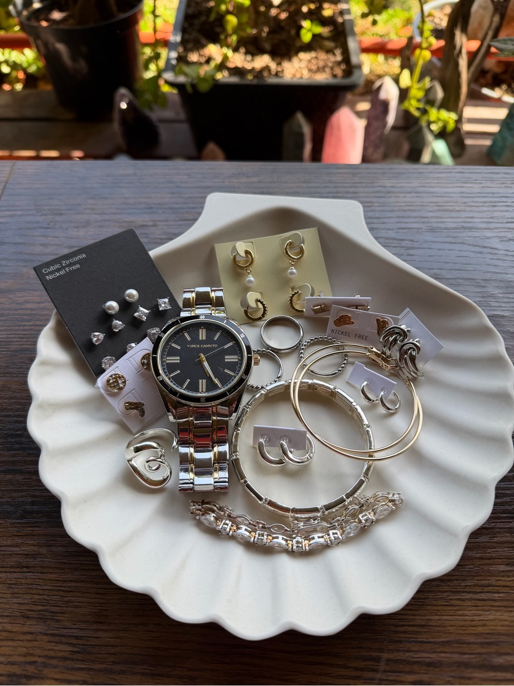 Mixed Gold and Silver Jewelry Bundle Watch Earrings Bracelet Rings